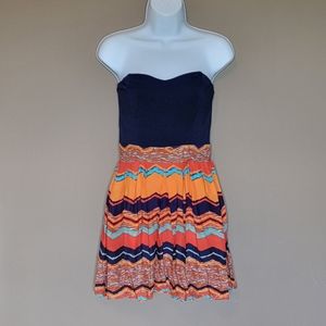 Xhilaration Aztec Strapless Size Small Dress with Pockets